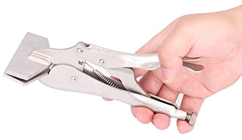 Pinze di Bloccaggio a Testa Piatta, Pinze di Bloccaggio Piatto Regolabili in Acciaio con Leva per Risparmio di Manodopera e Tre Rivetti, Strumento di Morsetto Rapido a 55# in (8