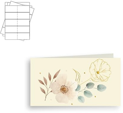 ARKRAFT 40 Stück Kärtchen für Gastgeschenke zum Basteln, Papier 300 g, personalisierbar mit PC und Drucker (Hochzeit Blume, 40)