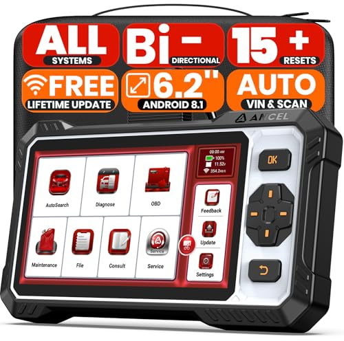 ANCEL FX6100 Car Bidirectional Scan Tool, Full System OBD2 Scanner Diagnostic Tool for All Vehicles, Updates Included, AutoVIN, Active Test, ABS SRS TPMS Transmission EPB Oil Fault Code Read Reset
