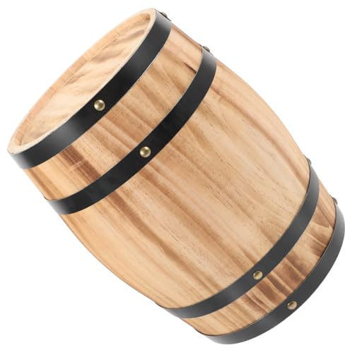 Holzfassornament, Antikes Holzfass, Oktoberfest Deko | Braunes Dekoobjekt mit Starker Textur, Formstabil und Multifunktional, für Fotos, Riegel oder Tisch