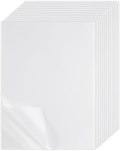HonGien 12 Blatt A4 Doppelseitige Klebefolie Transparent Selbstklebend Aufkleber zum Bedrucken Selbstklebendes Klebeband stark haftend für Fotoalben DIY-Kunsthandwerk Bastelhandbücher
