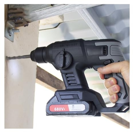 Taladro percutor eléctrico de litio de 2,0 Ah, martillo recargable, taladro percutor inalámbrico, taladro percutor eléctrico de 0 a 4260 r/min Para bricolaje(Plastic Box)