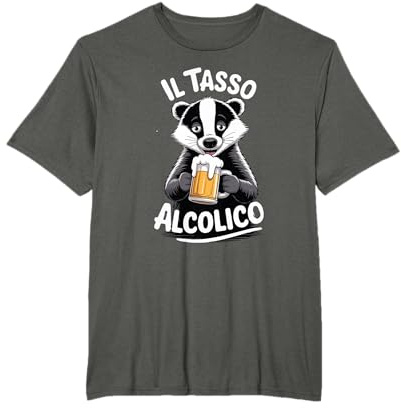 Maglia Divertente Il Tasso Alcolico Birra Versione Cartoon Maglietta