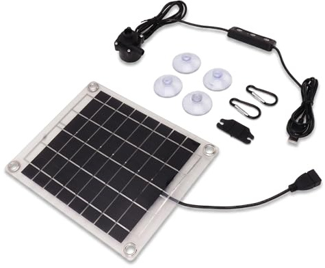 Fabater Kit de Bomba de Pozo Solar de 12 V CC, con Panel Solar de 20 W, Bomba de Agua Sumergible, Bomba de Pozo Portátil para Fuente, Pozos Profundos,Riego,Llenado de Tanque de Agua