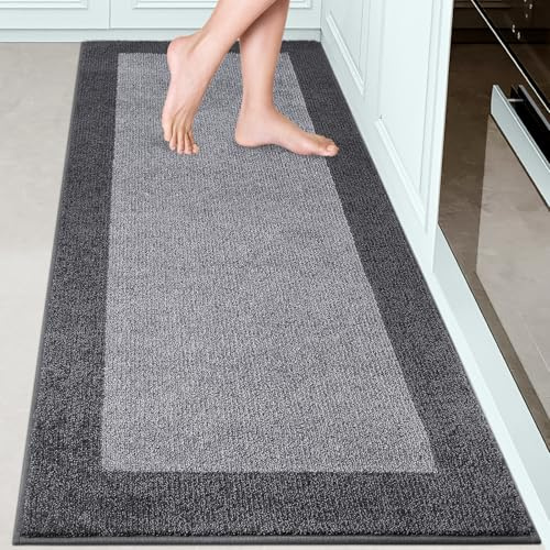 DOMUSTEX Küchenläufer 60 x 150 cm, Waschbar Teppich Läufer, Eingangsteppich, rutschfeste Fussmatte für Badezimmer, Schlafzimmer, Flur, (Rollenverpackung)