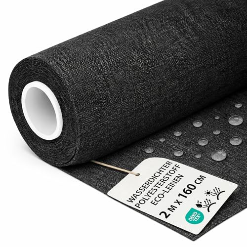 Polyesterstoff wasserdicht Stoff Meterware 2 m x 160 cm - markisenstoff markisenstoffe canvas und polsterstoff möbelstoff futterstoff segeltuch und vorhangstoff Himmelblau eco-Leine oeko-tex