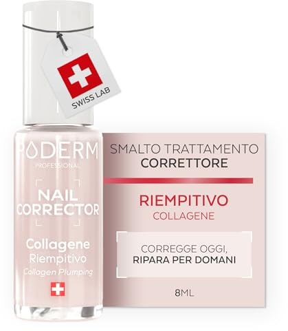 PODERM Vernis à Ongles Soin Correcteur & Perfecteur - Collagène | Lisse, Floute & Comble les Stries avec Fini Gel Naturel - 8 ML | Ongle Protégé et Plus Uniforme | Développé par un Podologue en Suisse