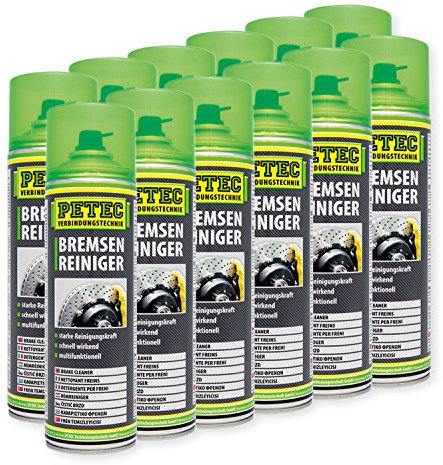 12x 500ml PETEC Bremsenreiniger Bremsen Entfetter Montagereiniger Acetonfrei