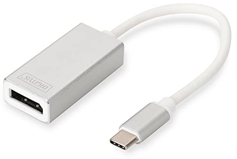 DIGITUS USB Typ-C Grafik Adapter, USB Type-C zu DP (Buchse), 4K Ultra HD 30Hz, 3840x2160 Pixel, Aluminium