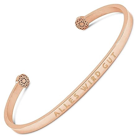 SIMPLE PLEDGE | Alles wird gut Armreif | Armband Damen mit Gravur in Silber, Gold, Roségold | Perfekt als Schmuck Geschenk | Blindgravur