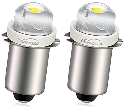 Ruiandsion 2pcs P13.5S LED Bulbs 6V 0.5W White 6000K LED Light Bulb Torch Light Flashlight,Non-Polar fit Both Negative Earth and Positive Earth