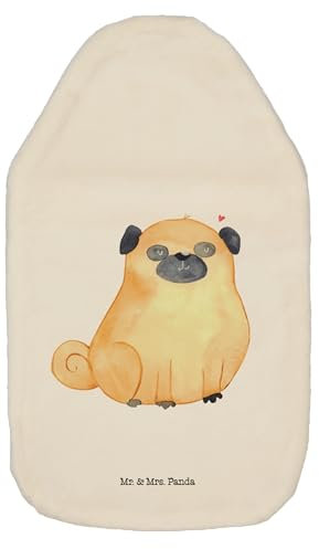 Mr. & Mrs. Panda Wärmflasche Mops - Geschenk, Wärmflaschenbezug, Hundemama, Hundeliebe, Tierliebhaber, Hundemotiv, Bettflasche, Hund, Körnerkissen,