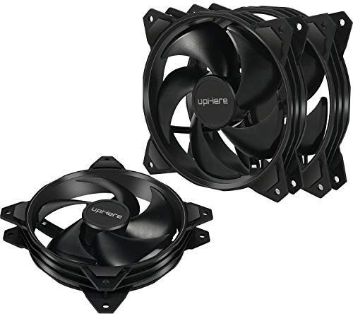 upHere 120mm 3PIN Case Fan Low Noise High airflow for Computer Cooling,CPU Cooler,PF120BK3-3