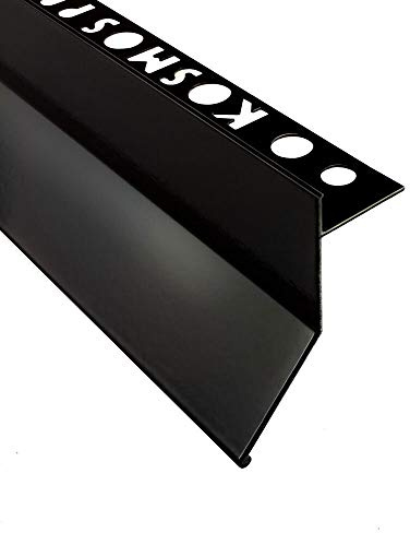 Alu Balkon Terrasse abtropf Fliesenschiene Profil Schiene 3m 10mm schwarz | Für Balkon- und Terrassenkanten mit sauberer Tropfkante, mit Abtropfkante, 10mm Profilhöhe, 3m, Aluminium, schwarz