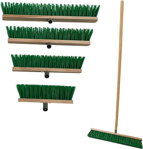 Straßenbesen Gartenbesen 30cm 40cm 50cm 60cm mit Holzstiel 130cm Elastonborsten Straße Boden (mit Holzgriff, 60cm)