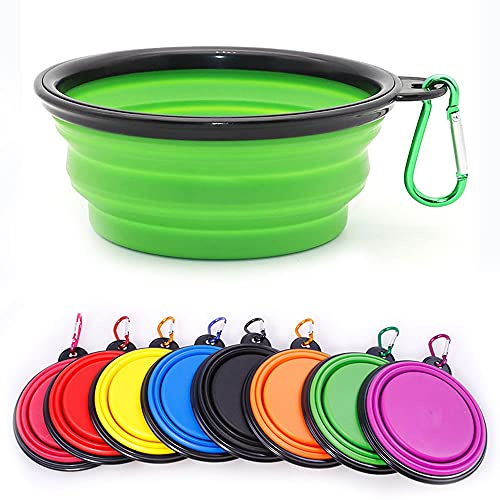 Gamelle pliable pour chien - Gamelle d'eau pliable pour chats et chiens - Gamelle d'arrosage portable avec mousqueton - Taille S (350 ml), vert)