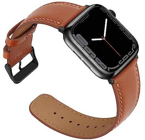 Anlinser Straps Compatible with Apple Watch Strap 49mm 46mm 45mm 44mm 42mm, Women Men Leather Straps Replacement Band for iWatch Ultra 3/2/1 Series 11 10 9 8 7 6 5 4-1 SE (Brown)