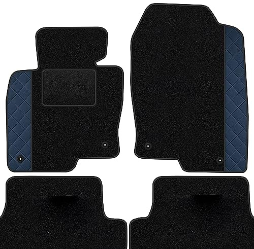 moto-MOLTICO Fußmatten Auto - Velours Autoteppiche | Automatten Set 4-teilig - Auffälliges Design - passend für Mazda CX-30 ab 2019 (Blaues Muster)