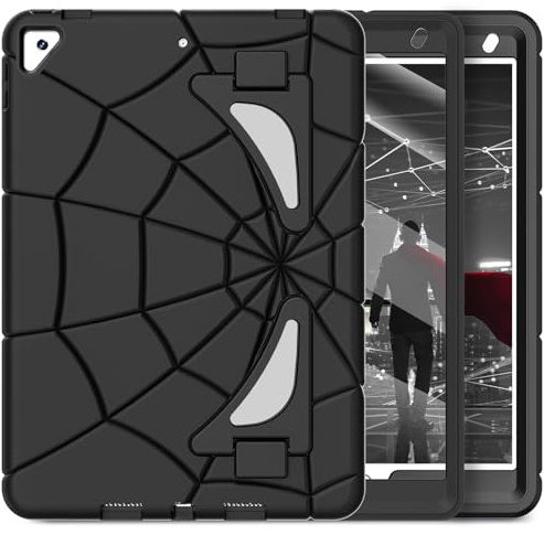 Nitupai Case for iPad 10.2 Case iPad 9th / 8th / 7th Generation Gen Case Heavy Duty Shockproof Rugged Protective Cover 10.2 Inch with Stand, Black+Black