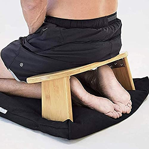 KRASS Klappbare Meditationsbank Mit Abgewinkelten Beinen, Perfekter Ergonomischer Kniehocker, Geeignet Für Yoga, Meditation,Collector88