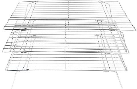 Akozon 3 Tier Cooling Rack, 3‑Tier Collapsible Folding Legs for Cookies Grill Stainless Steel Baking Stackable Cakes Kitchen Grilling Tool Set with Cooking