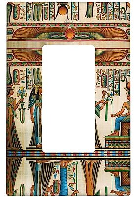 Interruptor de luz decorativo para mujer en el antiguo Egipto o placa de pared para interruptor de luz, atenuador, receptáculo
