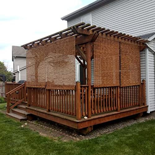 Bambusrollo Outdoor Wetterfest Bambusvorhang Bambus Rollos füR Fenster Sichtschutz Sonnenblende mit Lifter füR Dachterrasse Balkon Dachfenster Ohne Bohren Montierbar (Size : 70 * 140cm/28 * 55in)