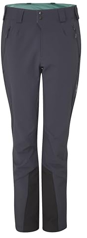Rab Women’s Ascendor AS Pants - Midweight Water-Resistant Softshell Trousers for Trekking & Climbing - Ebony (Eucalyptus) - X-Small/30 Inseam