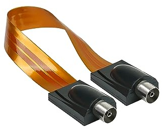 Good Connections SAT TV Antennenkabel Tür-/Fensterdurchführung, extrem flach - IEC-/Koax-Buchse beidseitig - Gesamtlänge 26cm, Flexible Länge 17cm