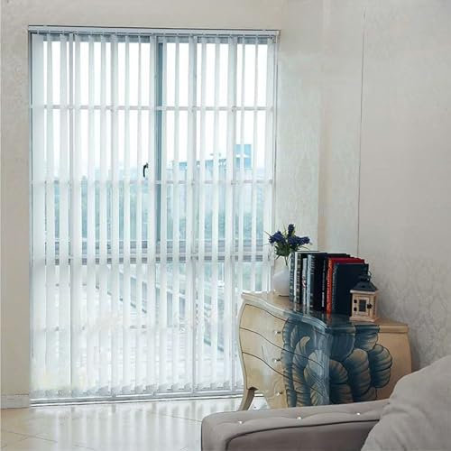 Lamellenvorhang Vertikaljalousie Verdunkelungslamellen Blickdicht Verdunkelnd Jalousie Lamellen Rollo für Tür und Fenster viele Farben Maßanfertigung,mit Zubehör,Breite x Höhe (80cm x 270cm)