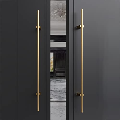 Maniglia per Porta dal Design Contemporaneo, Maniglie per Porte in Vetro in Acciaio Inossidabile Spazzolato, Porte Interne ed Esterne a Forma di H, Superficie Liscia e Lucida (Colore : Nero,