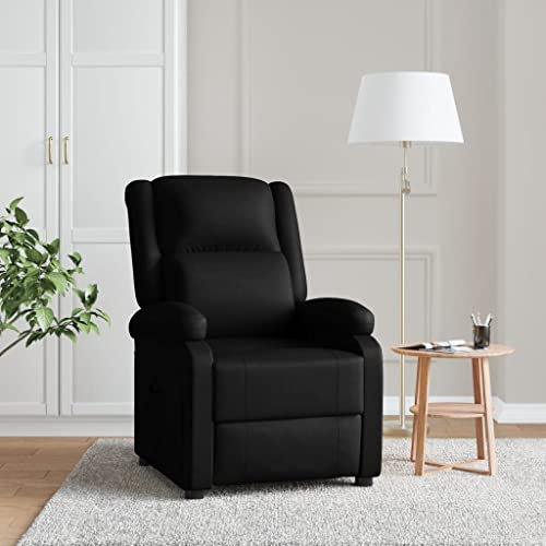 THOYTOUI Relaxsessel, Ohrensessel ArmlehnStuhl Kinosessel TV Sessel Geeignet für Schlafzimmer Speisesaal Wohnzimmer Balkon Schwarz Kunstleder