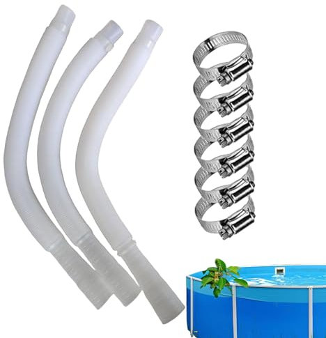 Manguera de piscina, bomba de vacío de piscina PE, manguera de piscina para bomba de piscina, 3 tubos de piscina, reemplazo de manguera de filtro con abrazaderas, suministros de piscina para,