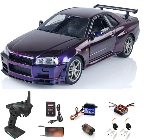 wheelfun Capo 1:8 RC Drift Car für R34 Ready to Run Ferngesteuerte Rennwagen 2-Gang Getriebe Motor ESC Servo GT5 Radio Constraction Fahrzeug für Erwachsene Hobby