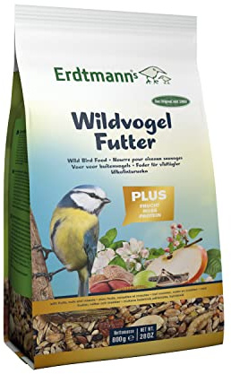 Erdtmanns Protein-Mix Plus 4 x 800g | Geeignet für alle Wildvögel & Jahreszeiten | Ohne Schalenrückstände