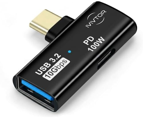 IVIVTOR USB-C OTG Splitter - Adapter 1 zu 2 mit Stromversorgung 100W Charge Schnellladung & 3.2 USB-A für Laptop Tablet Telefon