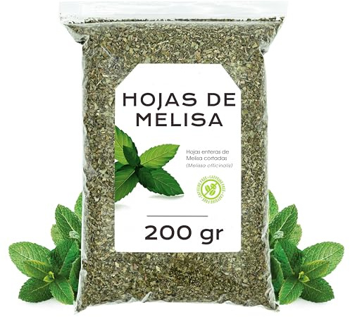 Melisa Infusion 200g - Hojas de Melisa Secas y Cortadas - Toronjil Infusion - Te a Granel - Rica en Minerales y Nutrientes - Propiedades Naturales