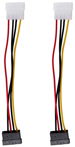 VENEKA 2X Sata Alimentation Câble Convertisseur Adaptateur Vers Mâle Molex, 6 Pouces