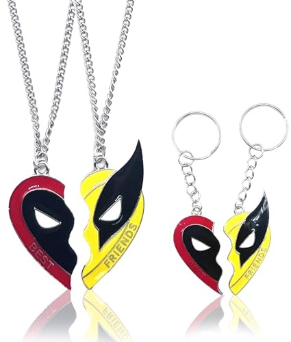 XQMMGO 4 Stück Dead Figur Maske Modell Schlüsselanhänger und Halsketten, Figuren, Anime Maske für Männer Geburtstags Geschenk Mode Zubehör
