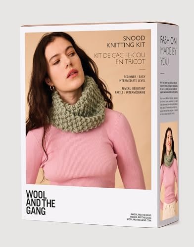 Wool and the Gang, Snood Strickset aus Crazy Sexy Wolle, Eukalyptusgrün