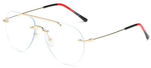 ETETGVG Randlose Brille für Männer und Frauen, übergroße Brillengestelle, 5, Einheitsgröße
