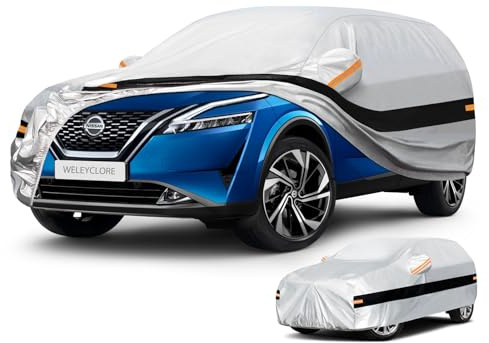 Weleyclore SUV Car Cover Waterproof Breathable,100% Waterproof Outdoor 4X4 Car Covers Rain Snow UV Protection.Custom Fit for VW Tiguan,Audi Q3,BMW X1,Nissan Qashqai,etc B8