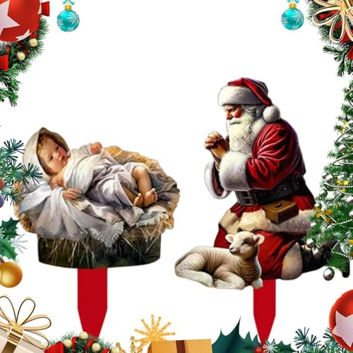 Christmas Decorations Outdoor Nativity Scene, Outdoor Nativity Scene for the Garden | Nativity Scene Garden Decoration - Acrylic Christmas Yard Signs, Jesus Nativity Scene Outdoor Decoration for Yard