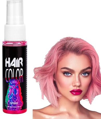 Temporary Hair Dye,Crazy Pink Color Hair Spray, Crazy Pink Hair Colour,Instant Color,Washable One Time Temporary Hair Dye Spray Instant Styling,Halloween,Cosplay, Easy to Color, Last for One Day,30ml
