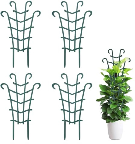 Rankhilfe für Zimmerpflanzen, 8 Stück Garten Pflanzenstütze Rankgitter, Pflanzkübel Rankhilfe für Kletterpflanzen Rankenhilfe für Pflanzen Kunststoff Pflanzen Spalier Blumenstütze Topfpflanzen (4er)