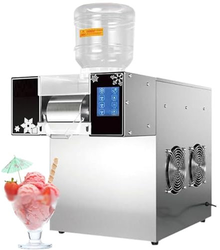 Macchina per ghiaccio tritato elettrica automatica commerciale, macchina per ghiaccio a fiocchi di neve, tritaghiaccio, 60-180 kg/giorno, raffreddamento ad aria,A-360W