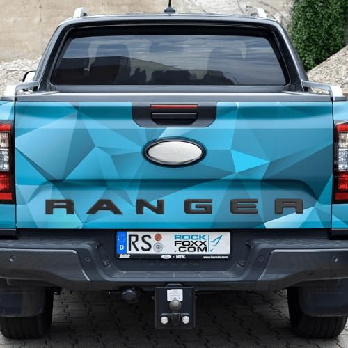 Heckklappen Schriftzug für Ford Ranger, 3D Doming Optik, schwarz