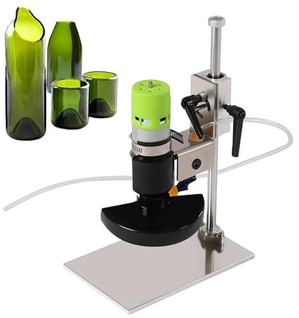 Qussse Glasschneider für Flaschen, 150W Elektrischer Glasflaschenschneider 6000r/min Flaschenschneider Schneidwerkzeug 7 Geschwindigkeiten für Weinflaschen, Seeglas, Handwerk, DIY Blumentopf