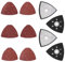 Pmueuff Schleifpapier Dreieckschleifer, 4 Stück 93mm Schleifplatte mit 30 Schleifpapier Dreieckschleifer Schleifpapier Schleifschuh Schleifteller Klett für Holz, Metall, Putz, Schleifen, Entrosten