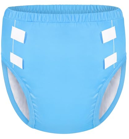 Littleforbig Soft Silky Underwear Comfortable Washable Reusable Primary Comfort Cloth Adult Training Pants Blue L